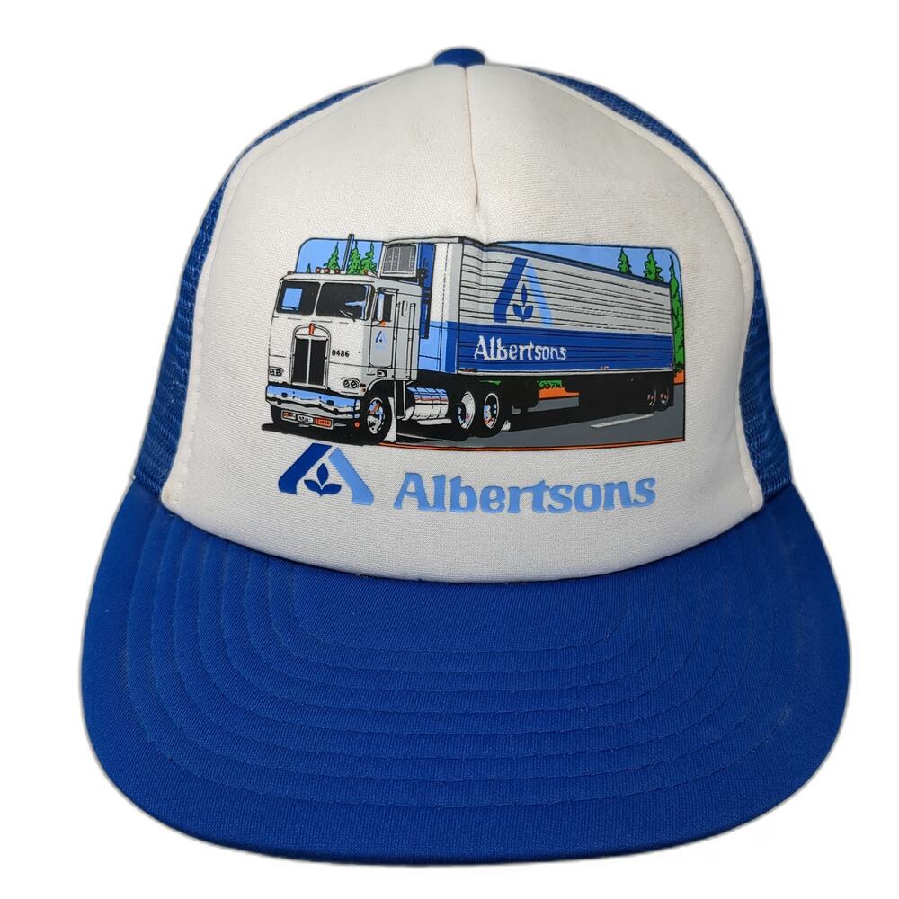 Sportcap Albertsons Semi Truck Grocery Logo Blue One Size Trucker Hat Snapback
